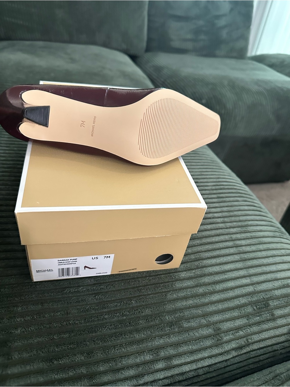 Michael Kors Burgundy Patent Pointed Toe Pump